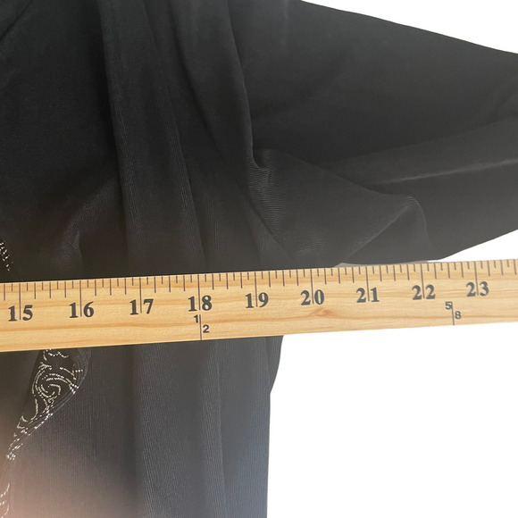 Chico's Size Medium Black Open Front Black Acetate Cardigan - Picture 6 of 7